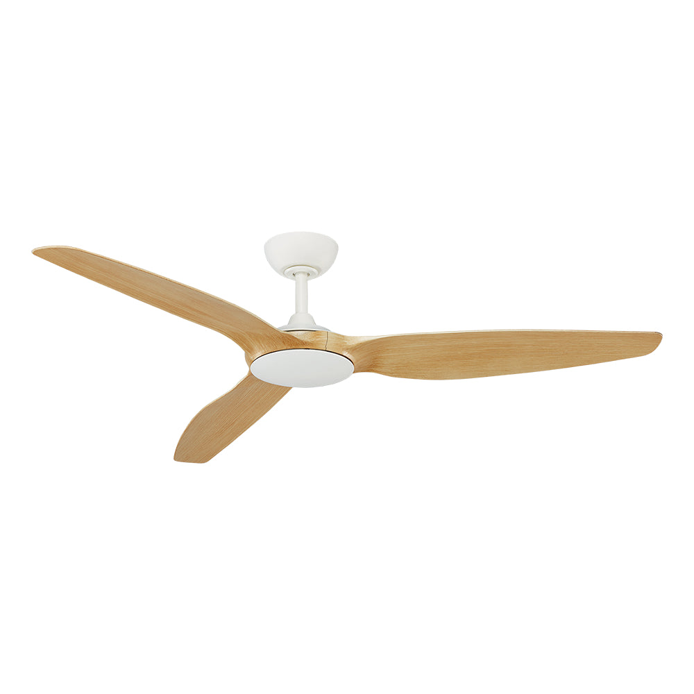 Flume 6″ (152cm) White Natural 3 Blade AC Ceiling Fan & Wall Control